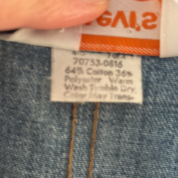 Vintage 60’s-70’s Levi's Blue Orange Tag Denim Vest Size S - Picture 3 of 16